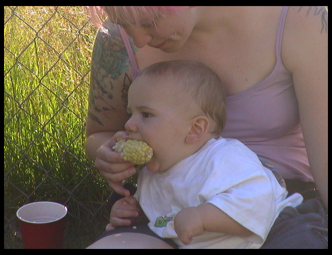 Logan really loves corn.