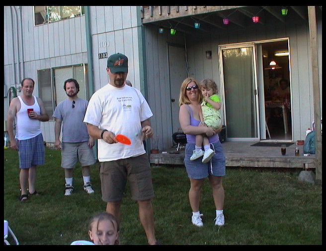 Eric, Jerry, Pasha (playing) Debbie and Maddie.