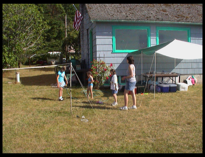 Some of the kids playing on the 4th of July.