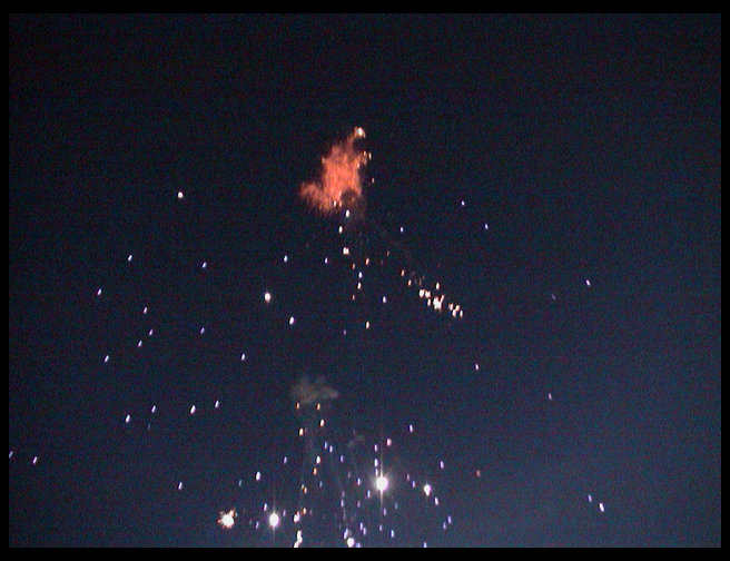 Interesting shot of fireworks.