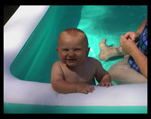 Logan and me in the swimming pool.