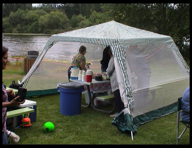 The gazebo for the food.