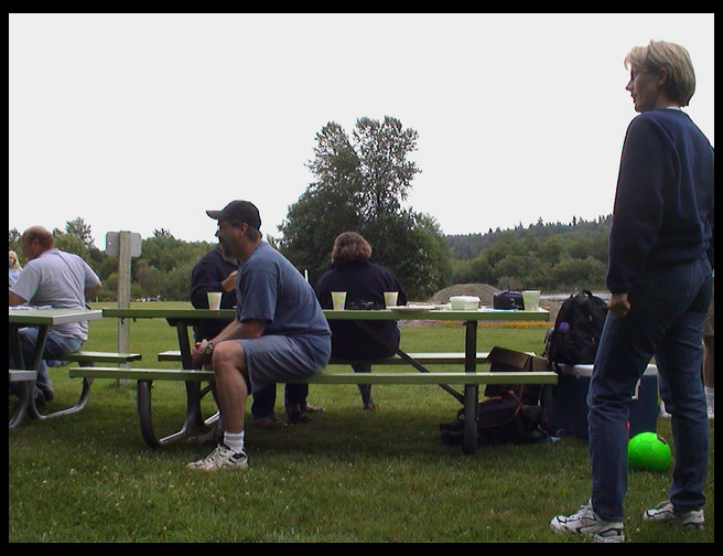 David in hat, Marianne standing up.