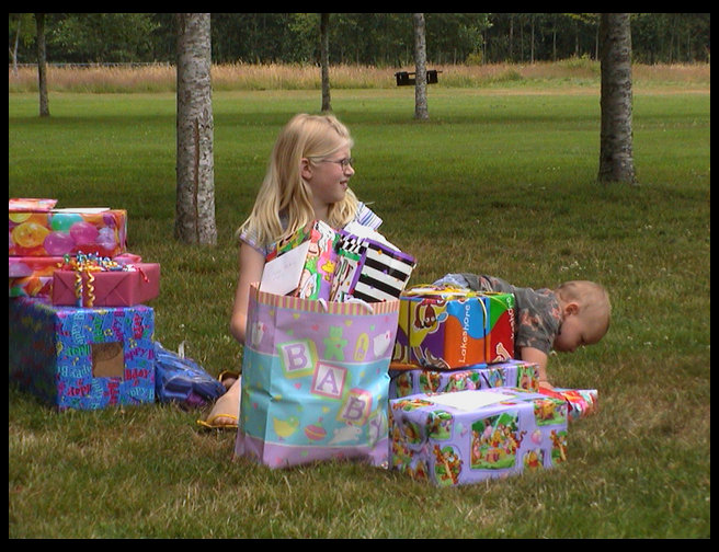 Look at all those presents.