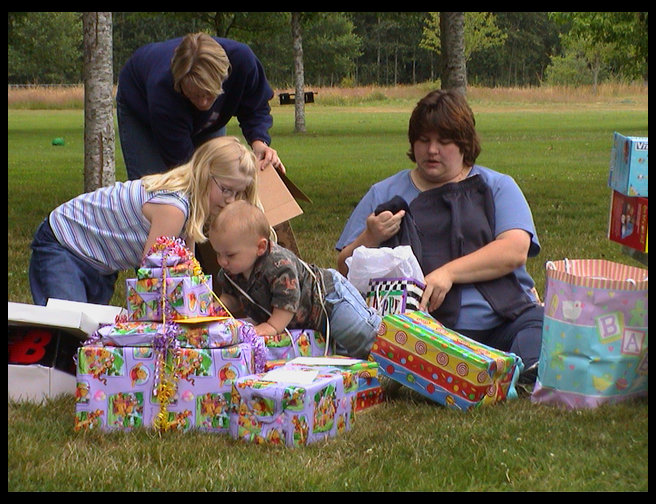 I am still opening presents and Lisa is done.