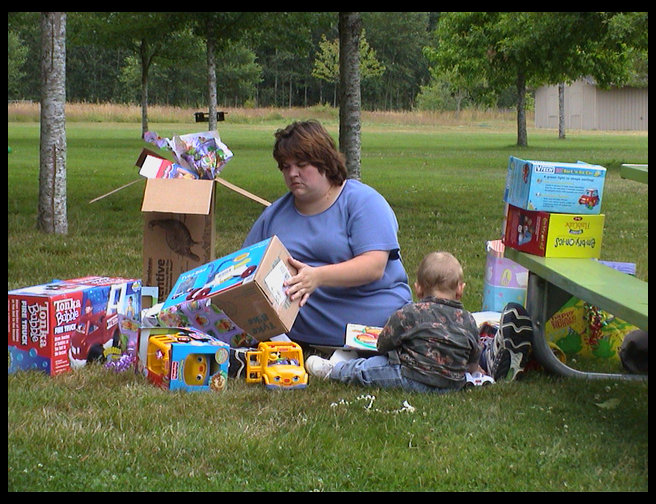 This little sweetie has gotten a lot of gifts.