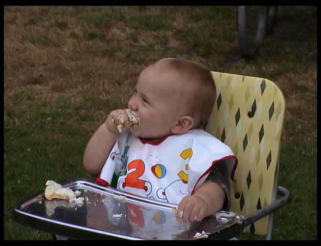 Now he starts making a mess.