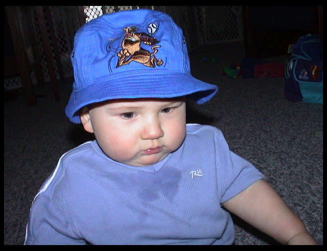Logan in his stylin' Schooby Doo hat.