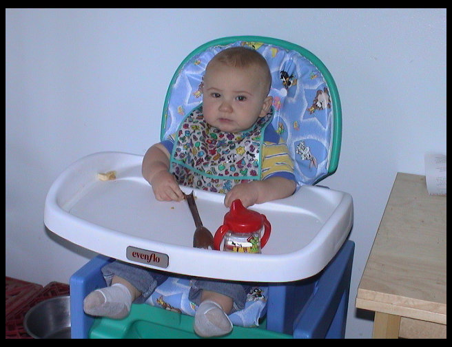 Logan awaiting food.