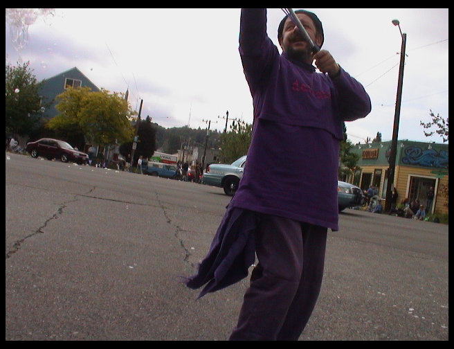 This man was making lots of bubbles at the Solstice Parade in Freemont.