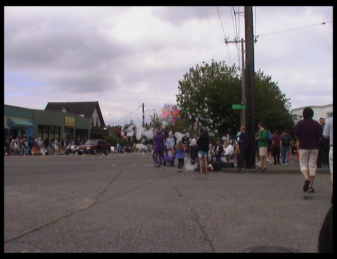 You can see him further away making bubbles.