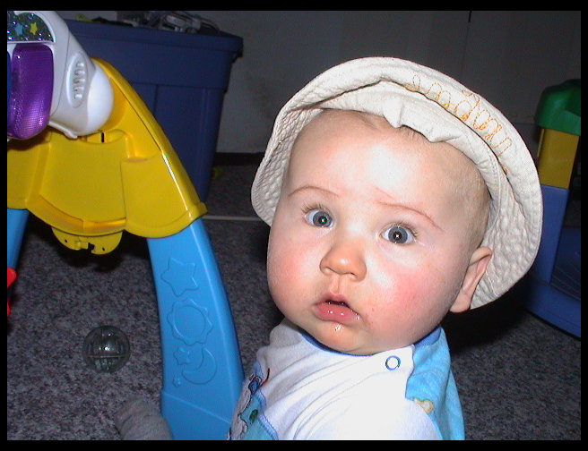 Logan in his cute little hat.