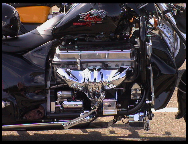 Close up of the engine.