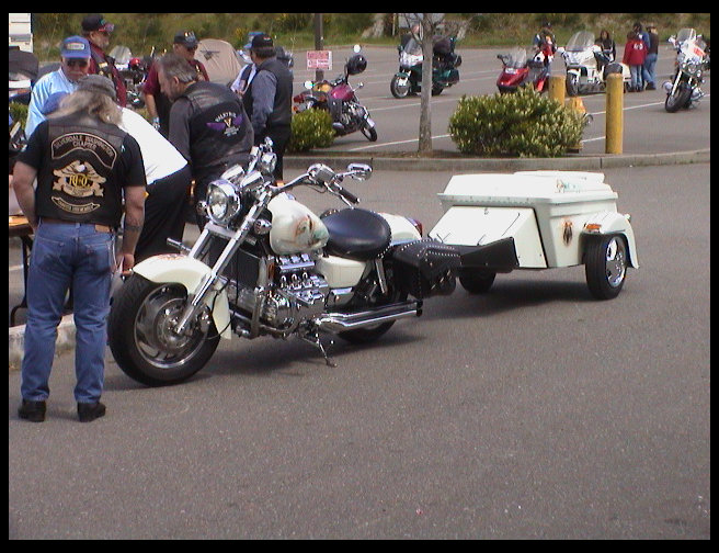 Nicely painted Honda Valkyrie and trailer