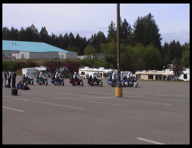 One of three drill teams performing on Sunday