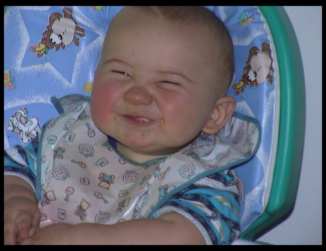 Ooopps, we better not make him laugh he has food in there.