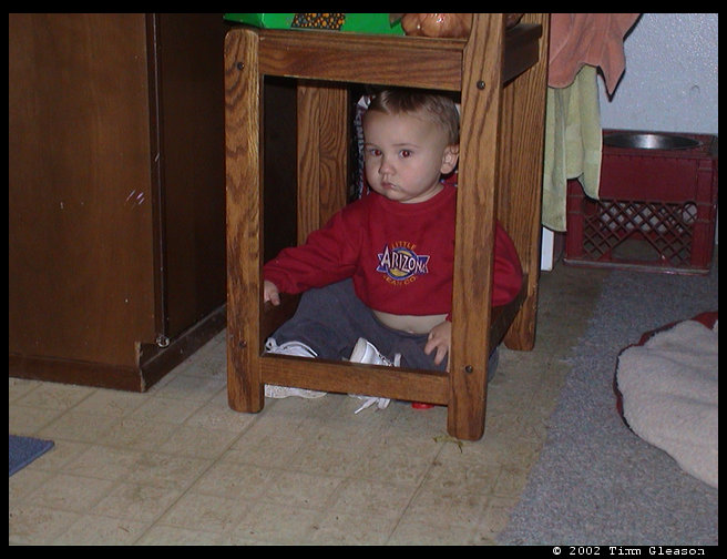 Logan discovering the fun of crawling in, around and under things.