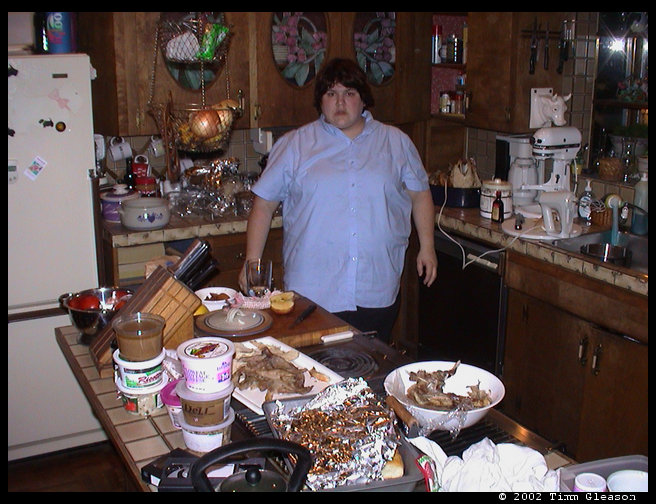 Look at all this food for 4 on Thanksgiving.