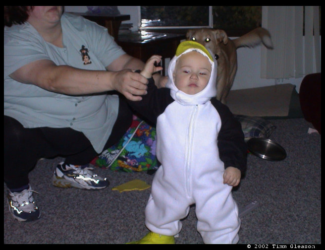 Logan escaping from mommy.