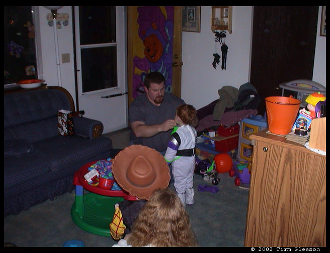 The boys getting ready at the Watson's.