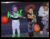 Buzz and Woody preparing for candy.