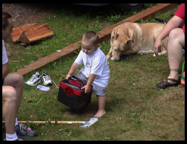 Carryng a full hald case of lemonade around.
