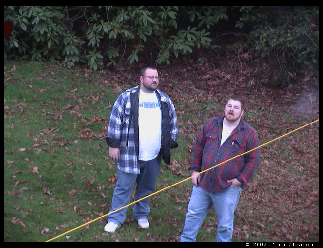 Timm and Mark outside contemplating life.