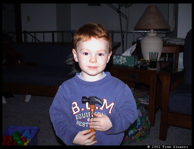 Walter posing with the hammer.