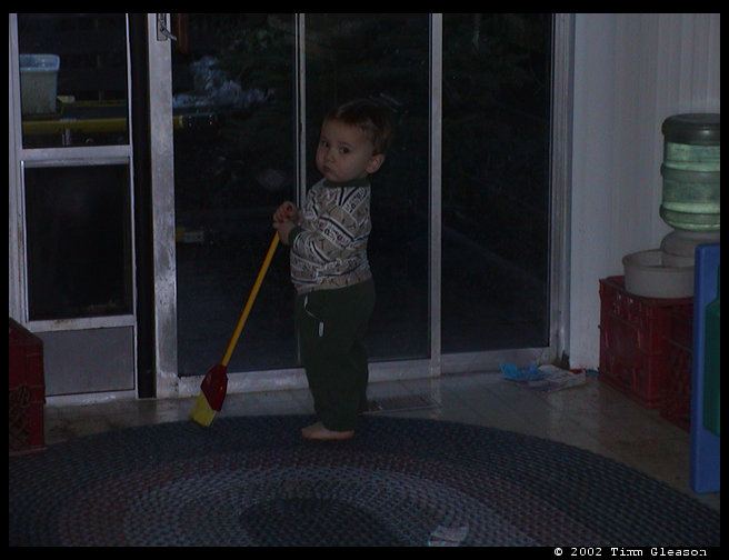 This was one of Logan's favorite Christmas presents....yes, a broom.