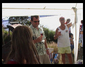 Heather, Jeff and Jeff's stepdad Richard toasting the marriage.