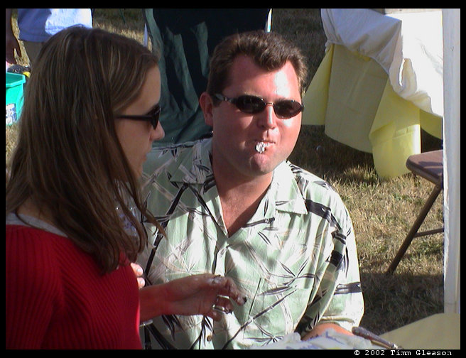 Jeff eating his cake he was fed.