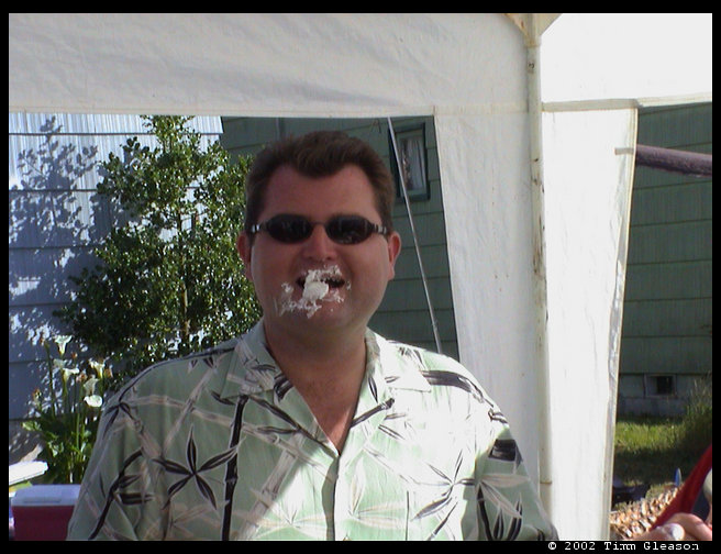 Jeff after being fed cake.