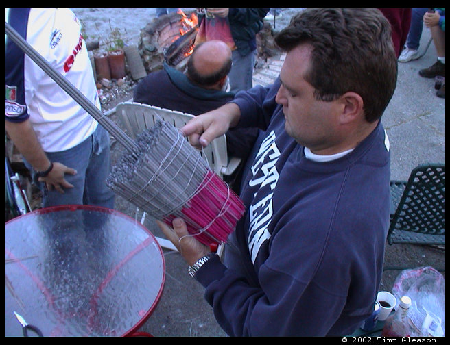Jeff holding the baby.  