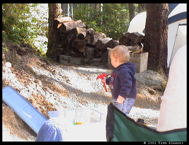 Lucas having a good time. 