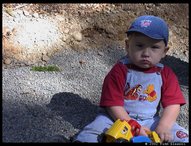Logan at The Ross' at Lake Trask. 