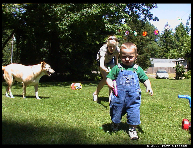 Logan, Lisa and the dogs. 
