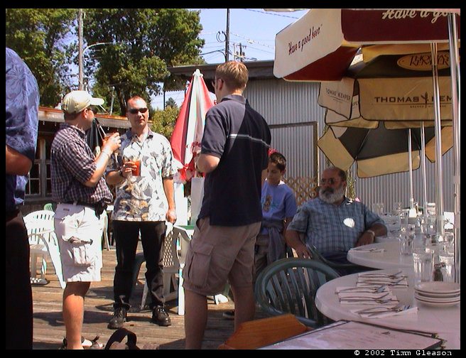 Russell 9with his back to the camera), Zac, Pasha, James  &  Dad