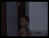 Logan going into his bedroom after bath.