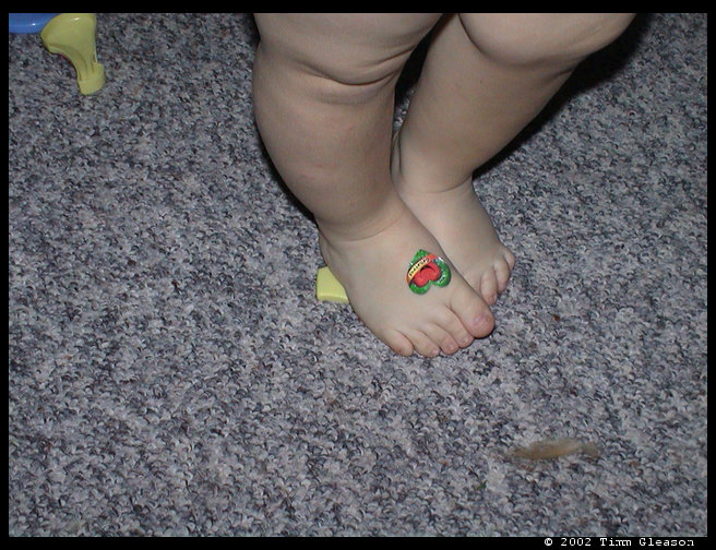 See the sticker he  went and found.