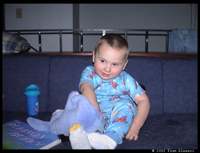 Logan ready for bed.