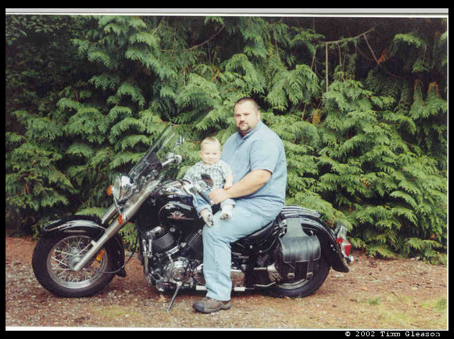 Timm & Logan on the bike.