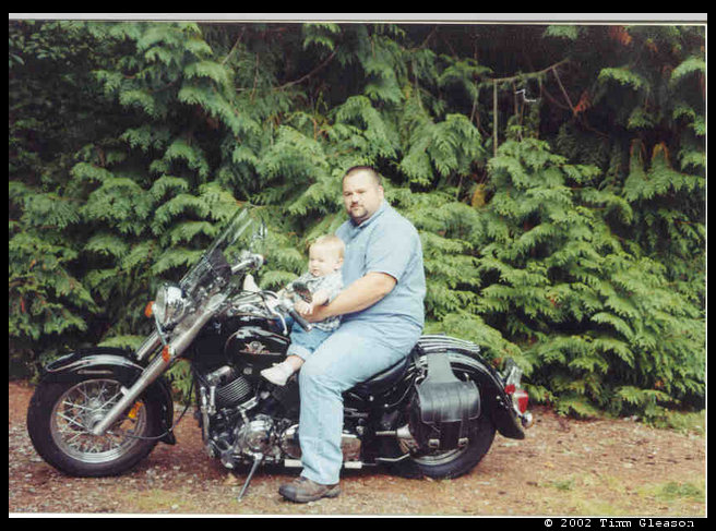 Timm & Logan on the bike.