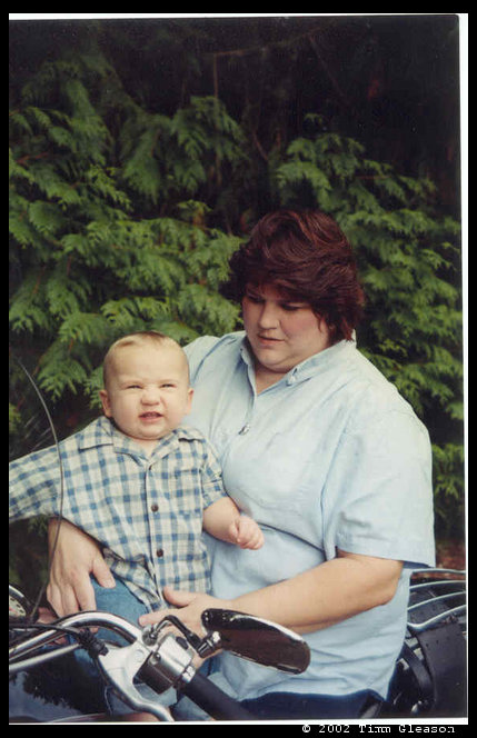 Logan and Sandra on Timm's bike.