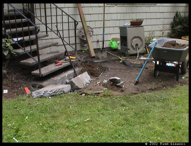 And this is the concrete Timm broke, cut, sledge hammered....