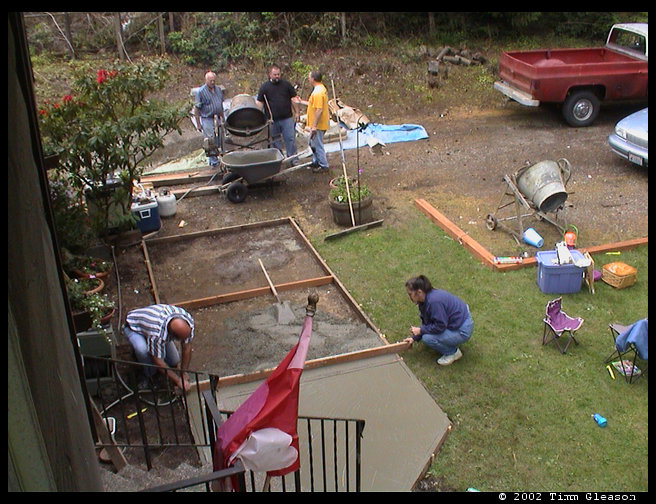 Leveling out the walkway.
