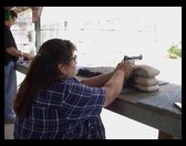 First time at the gun range for Sandra