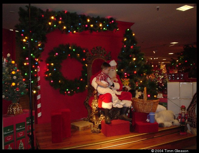 Logan visiting Santa at Macys downtown Seattle.