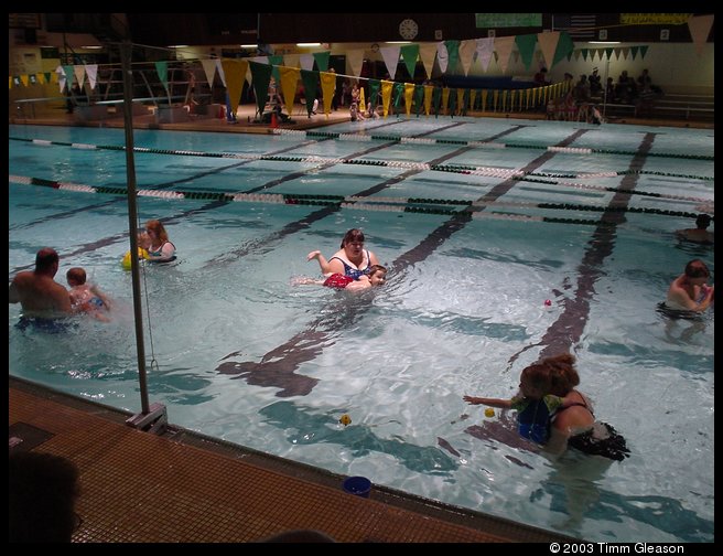 Logan and mommom swimming