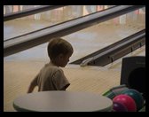 Tanner picking out his bowling ball