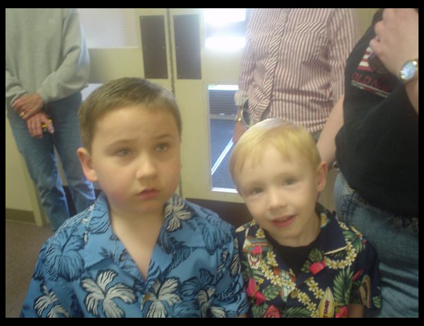 Pre-school graduation. Lucas and Logan